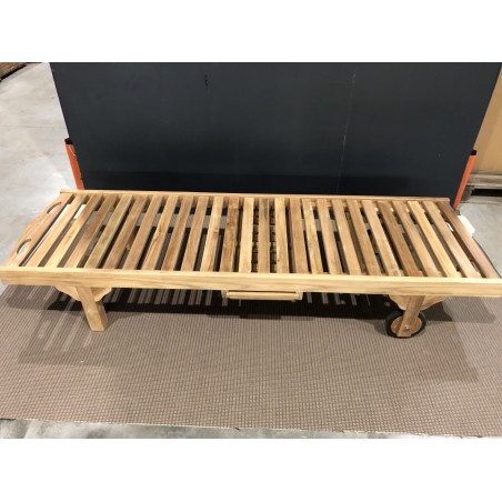 Premium Teak Sun Lounger with Wheels - Rot-Resistant Garden Furniture
