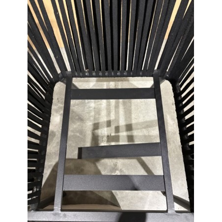 Fauteuil de jardin noir avec cordage noir | SECONDE VIE