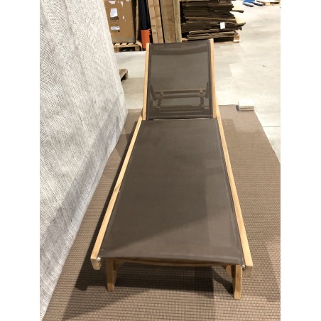 SECONDE MAIN - Bain de soleil couleur taupe en Teck