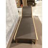 Taupe Textilene and Teak Wood Sun Lounger FUN