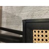 SECONDE MAIN - Console noire bois 2 tiroirs cannage