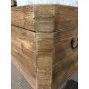 SECOND HAND - Brown storage chest, recycled pine with black metal handles