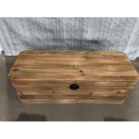 SECONDE MAIN - Coffre rangement marron bois Pin recyclé