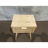 SECOND HAND - RODRIGO - Natural-colored bedside table with 1 drawer and cane detailing