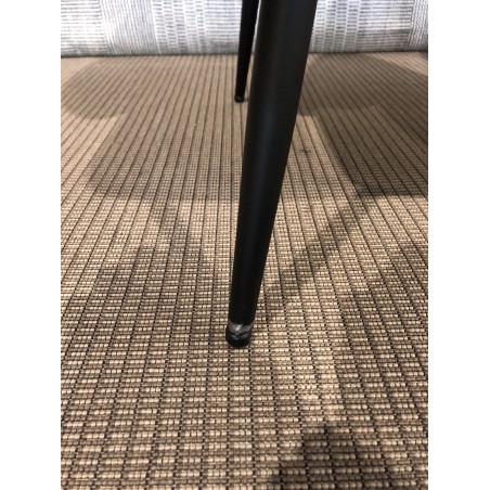 SECONDE MAIN - Lot de 2 chaises tissu écru dossier arrondi pieds acier noir