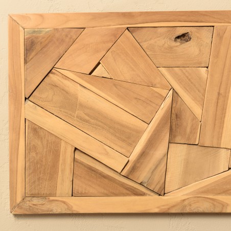 SECOND-HAND - Wall decoration 120x50cm geometric shapes in teak.