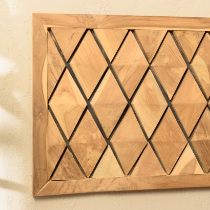 Wall decoration 120x50cm teak diamond pattern | SECOND LIFE