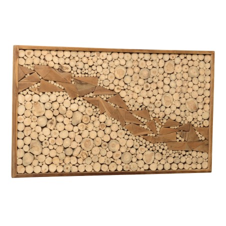 Décoration murale 120x70cm en teck, cadre naturel | SECONDE VIE