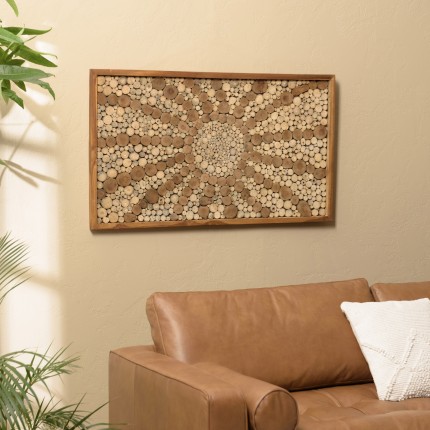 Déco murale en teck mosaïques 120x70 cm | Seconde main