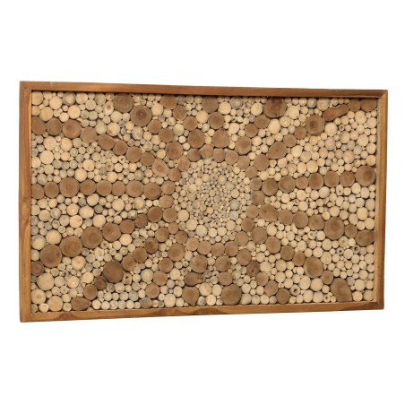 Teak mosaic wall decoration, 120x70 cm | Second-hand