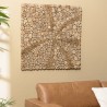 Décoration murale carrée 100x100cm mosaïques en teck - modèle 3 | SECONDE VIE