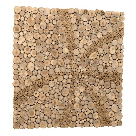Décoration murale carrée 100x100cm mosaïques en teck - modèle 3 | SECONDE VIE
