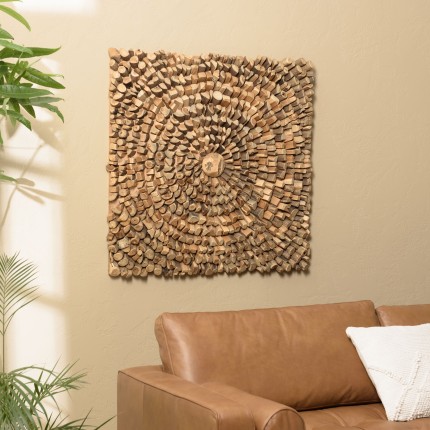 SECOND-HAND - Square wall decoration 100x100cm teak branches - model 2
