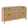Rounded chest of drawers in wood and natural rattan - 2 drawers | Amy Collection Rounded chest of drawers in wood and natural rattan - 2 drawers | Amy Collection