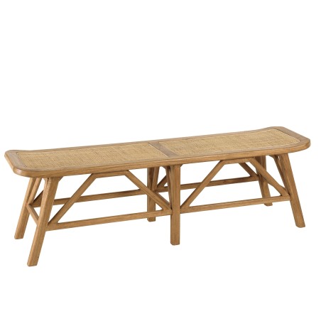 2-seater bench in wood and rattan | Amy Collection