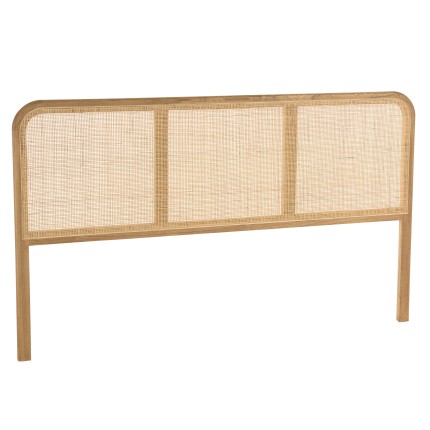 AMY - Headboard in mindi wood and natural rattan for 140/160 cm beds