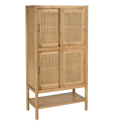 Dish cabinet with 2 shelves / 2 doors - Mindi / Rattan | Amy Collection