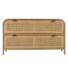 Rounded chest of drawers in wood and natural rattan - 2 drawers | Amy Collection Rounded chest of drawers in wood and natural rattan - 2 drawers | Amy Collection