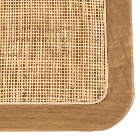 2-seater bench in wood and rattan | Amy Collection