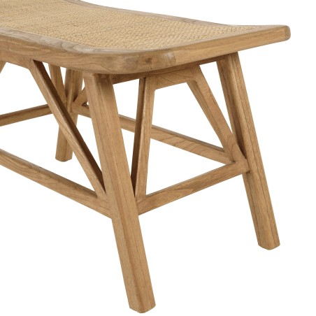 Banc 1 place en bois et rotin | Collection Amy