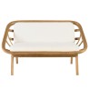 Canapé 2 places coussins blanc en bois et rotin | Collection Amy Canapé 2 places coussins blanc en bois et rotin | Collection Amy