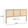 Tête de lit pour lits 140/160 cm en bois et rotin | Amy Tête de lit pour lits 140/160 cm en bois et rotin | Amy