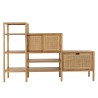 Staircase bookcase in wood and natural rattan | Amy Staircase bookcase in wood and natural rattan | Amy
