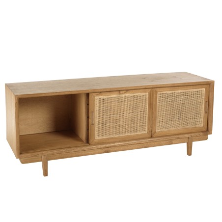 TV cabinet in wood and natural rattan | Macabane Furniture - Amy