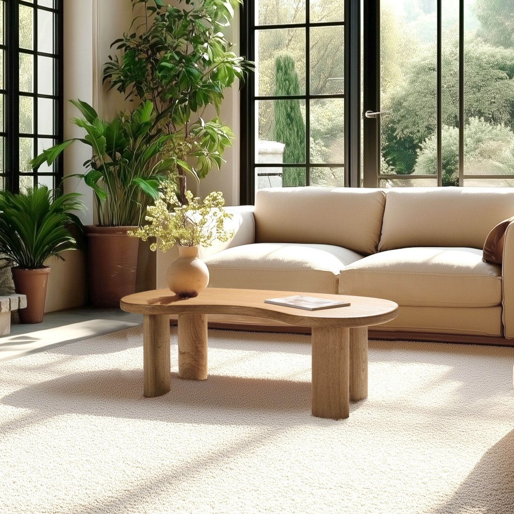 Wave-shaped coffee table in mindi wood | Amy Wave-shaped coffee table in mindi wood | Amy