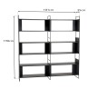 SECOND-HAND - Black 10-compartment, 5-tier shelving unit with metal base