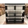 SECOND-HAND - Black 10-compartment, 5-tier shelving unit with metal base
