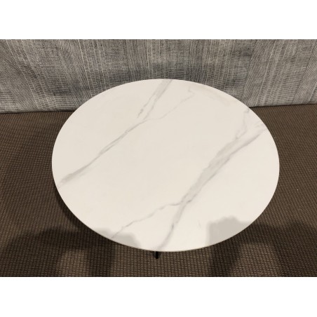 SECOND-HAND - Round coffee table 78x78cm with marble-effect top