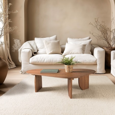 Table basse forme organique en teck recyclé | Collection Sixtine