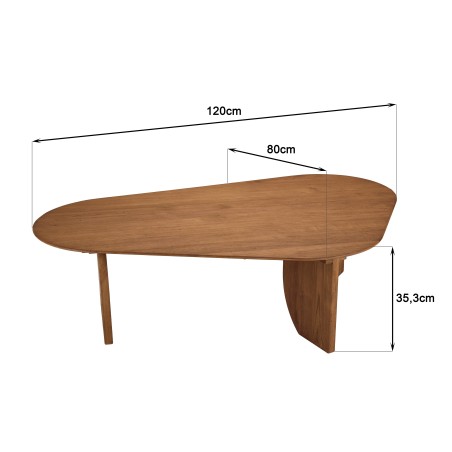 Table basse forme organique en teck recyclé | Collection Sixtine