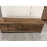 SANDY TV Stand in Brown with 6 Drawers | Recycled Pine
