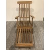 chaise longue de jardin en bois teck brut - Macabane | Seconde main