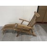 chaise longue de jardin en bois teck brut - Macabane | Seconde main