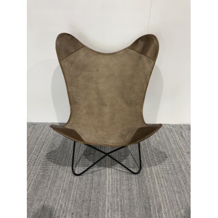 Chaise butterfly en toile et cuir | SECONDE MAIN