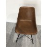 Chaises en cuir marron et pieds acier | Seconde main