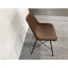 Brown leather chairs with steel legs | Second-hand