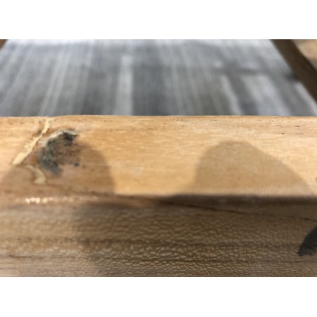 Bain de soleil textilène couleur taupe en Teck |  SECONDE MAIN