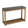 HECTOR Rectangular Console Table PM Double Shelf Dark Concrete Effect and Acacia HECTOR Rectangular Console Table PM Double Shelf Dark Concrete Effect and Acacia