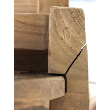 SECONDE MAIN - Table de jardin 4/6 personnes -  ovale ext. 120/180 en bois Teck