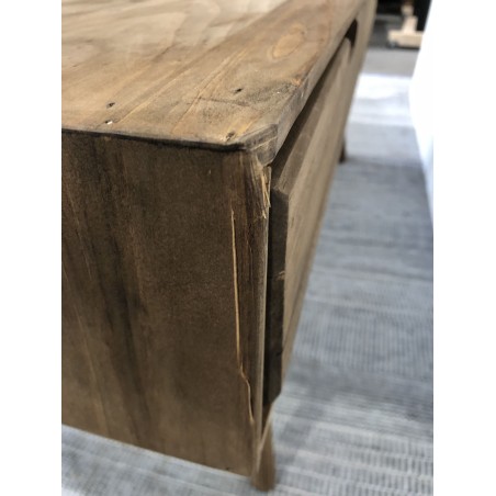 SECONDE MAIN - Table basse marron scandi rectangulaire 4 tiroirs bois