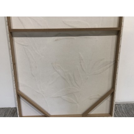 SECONDE MAIN - Décoration murale 83x123cm motifs fleurs n°2, cadre naturel