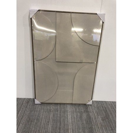 Wall decoration 83x123cm white abstract shapes in relief | Second Hand