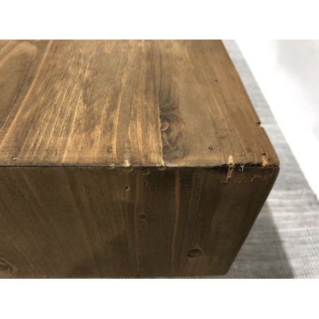 Second Hand- Brown rectangular Scandi coffee table with 4 drawers in Pine