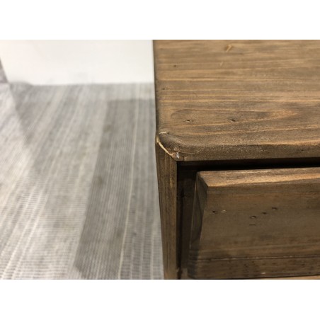 Second Hand- Brown rectangular Scandi coffee table with 4 drawers in Pine