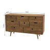 Brown Wood Scandi Chest of Drawers with 8 Drawers | Second Hand Brown Wood Scandi Chest of Drawers with 8 Drawers | Second Hand