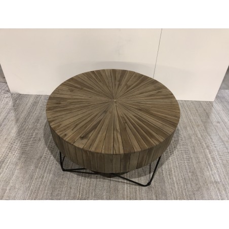 Table basse ronde 90x90cm bois Teck naturel | Seconde Main